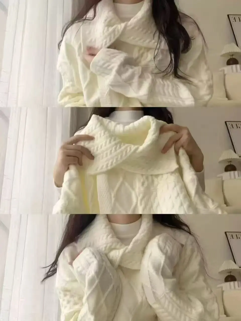 

Корейский утепленный мягкий свитер для женщин, осенне-зимний, свободный, универсальный, вязаный, теплый, с длинными рукавами, с воротником, цветной