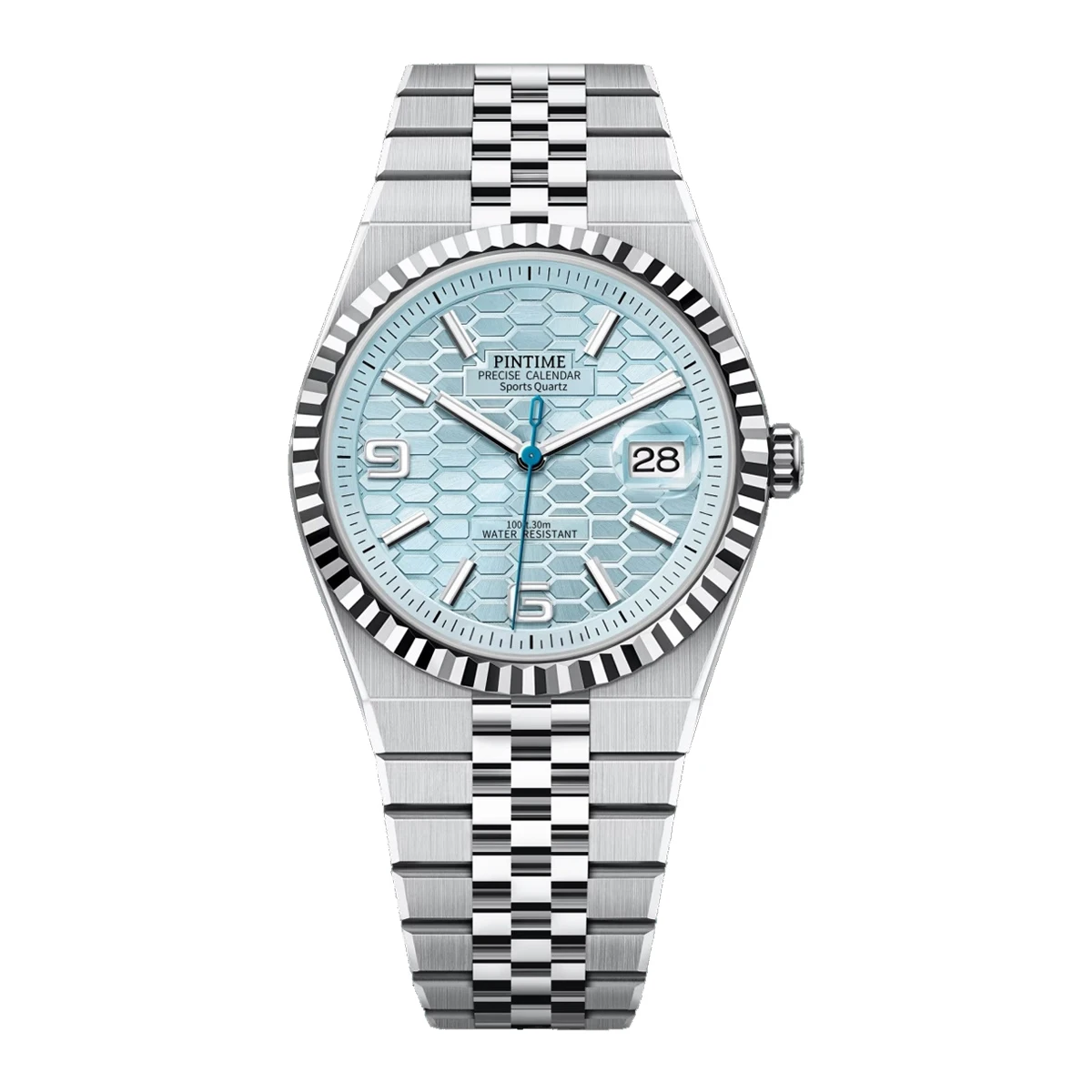 New 1PC Luxury Men's Watch Mineral Reinforced Glass Dial Electric Quartz Movement Alloy Case 42mm Diameter Men's Timepiece