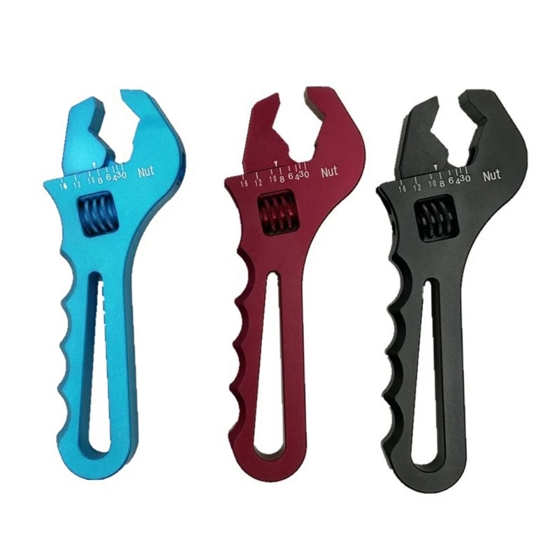 

Portable AN Hose Fitting Adjustable Wrench Spanner Lightweight Aluminum Alloy 3AN-16AN Manual Repair Tool Red/Blue/Black