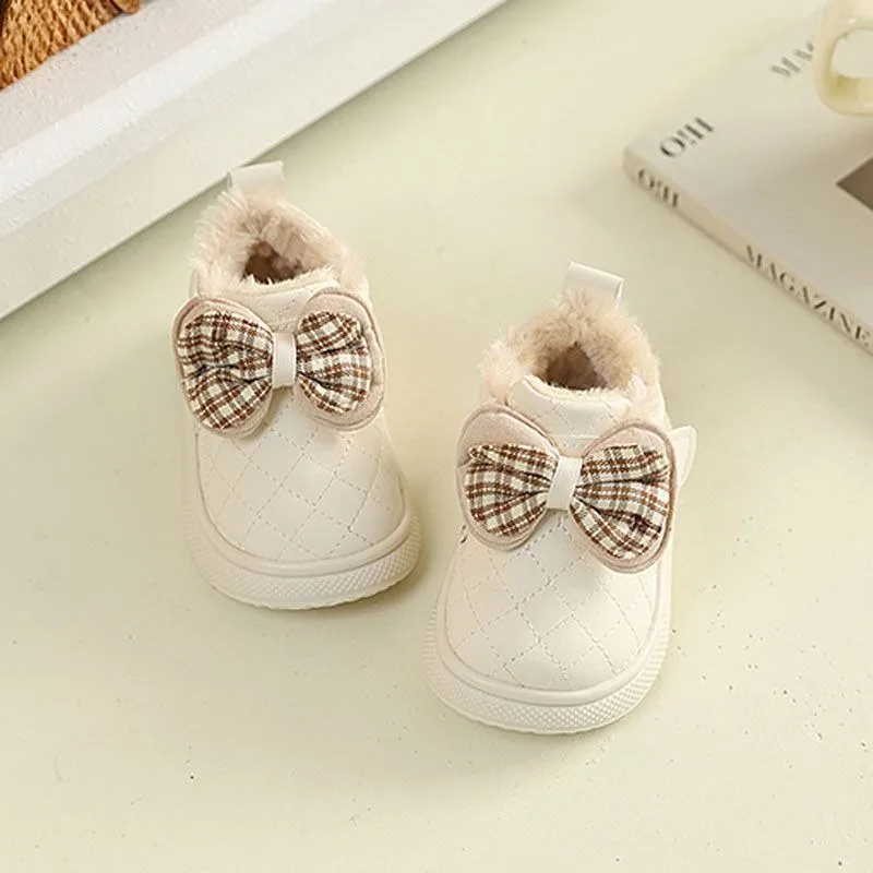 

Winter New Baby Snow Boots for 0-1-2 Year Old Girls Fleece Lined Thickened Princess Cotton Boots Non Slip Baby Cotton Shoes