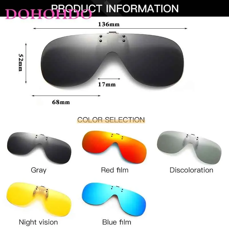 Vintage Men Flip Up Clip On Sunglasses Polarized Photochromic Yellow Lens Night Driving Glasses Female Eyeglasses Gafas De Sol