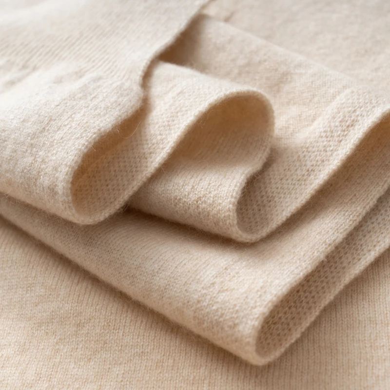 Women's 100% Pure Cashmere Shawl Solid Color Elegant Knitted Irregular Neck Warmer Soft Windproof Warm Casual Luxury for Winter