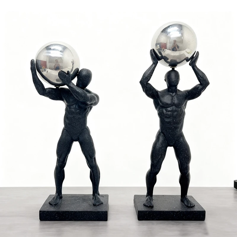 Ball Lifting Gymnast Figures Statue Desk Decoration Ornaments Abstract Artwork Character Resin Sculpture Room Aesthetic Decor