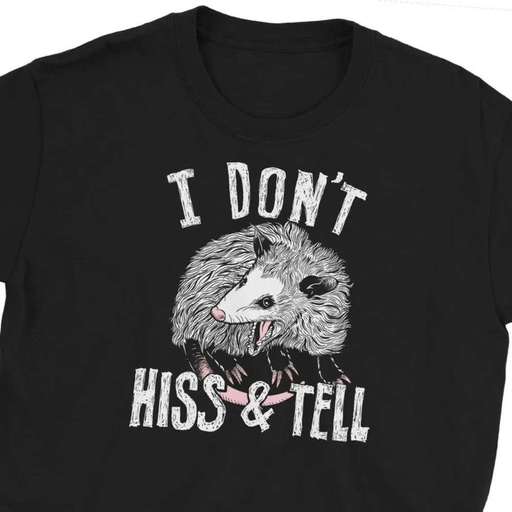 Funny Possum Shirt - Hiss and Tell Short-sleeve O-neck Streetwear Classic Pattern High Quality Cotton Tees