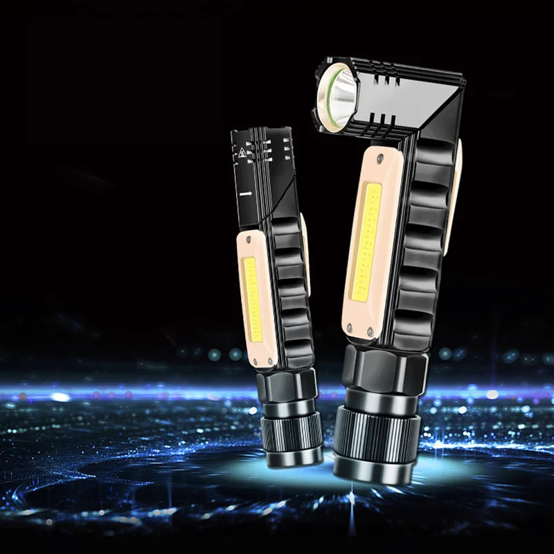 LED Flashlights High Strong Power Tactical Emergency Spotlights Built-in Battery Telescopic Zoom USB Rechargeable Camping Torch