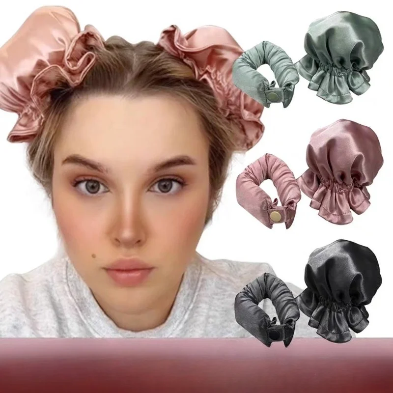 

Heatless Curling Rod Headband Soft Hair Curlers No Heat Silk Curls Lazy Hair Rollers Sleeping Curler with Cap Hair Styling Tool