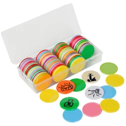 DND Wet and Dry Erase Tokens, Contadores Coloridos, em Branco, Personalizáveis, Discos de Jogo Reutilizáveis, Conjunto de 100, 1.5