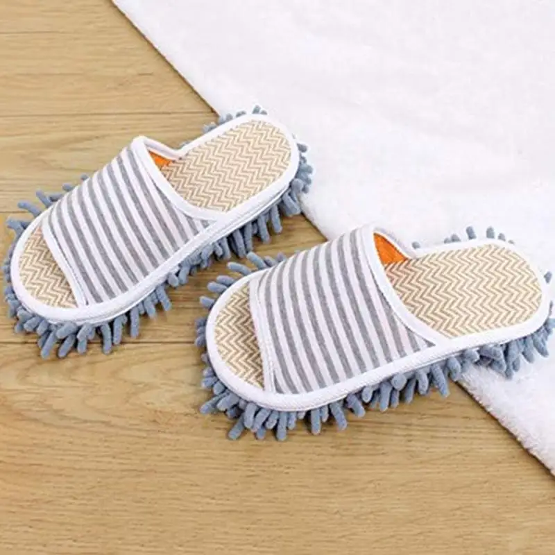 1Pair Mop Slippers Shoes Cover Reusable Dust Mops For Women Washable Mop Socks For Foot Floor Dust Dirt Hair Cleaner For Kitchen