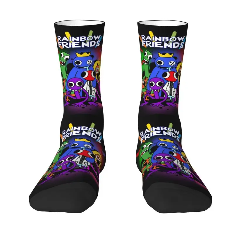 

Custom Rainbow Friends Hug It Out Men's Crew Socks Unisex Funny 3D Print Video Game Dress Socks