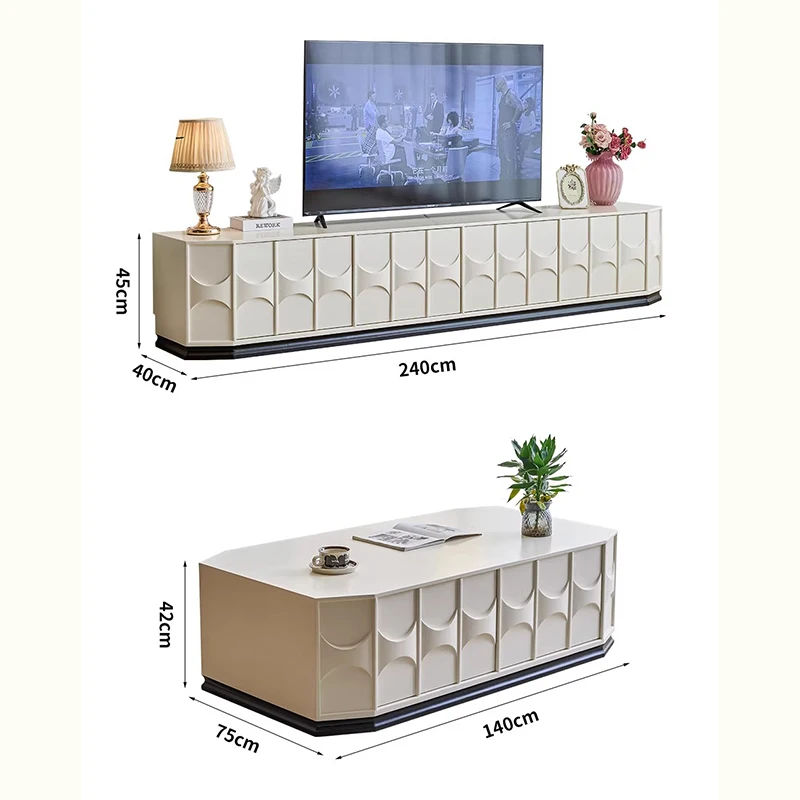 Premium Cream Style Glamour Tv Stands StorageAesthetic Furniture Tv Rack Luxury Living Room Furniture Tv Meubel Zwevend