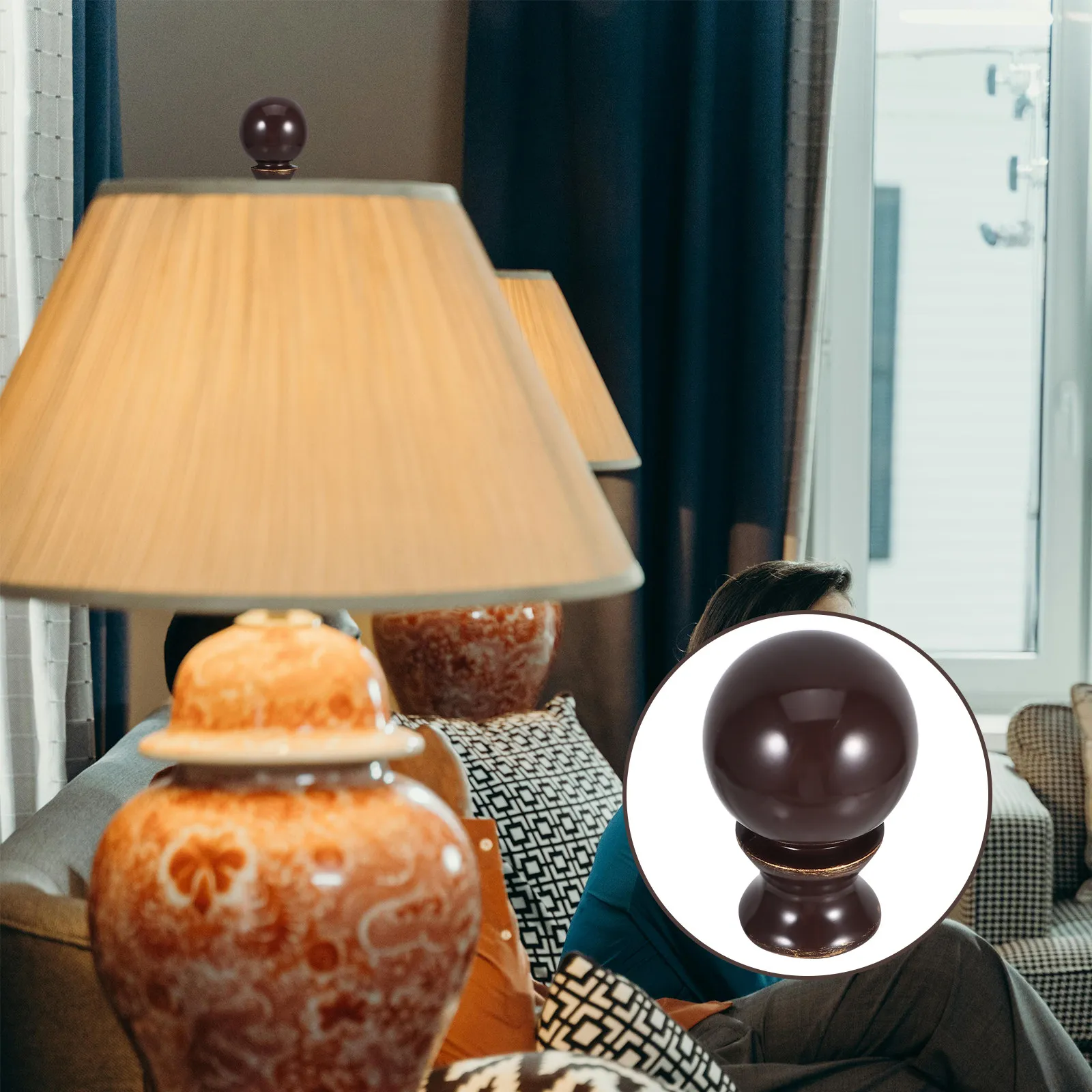 Decorative Lamp Finial Cap Adapter Metal Lamp Shade Topper Stylish Robust Finish Versatile for Living Room Bedroom Study Table
