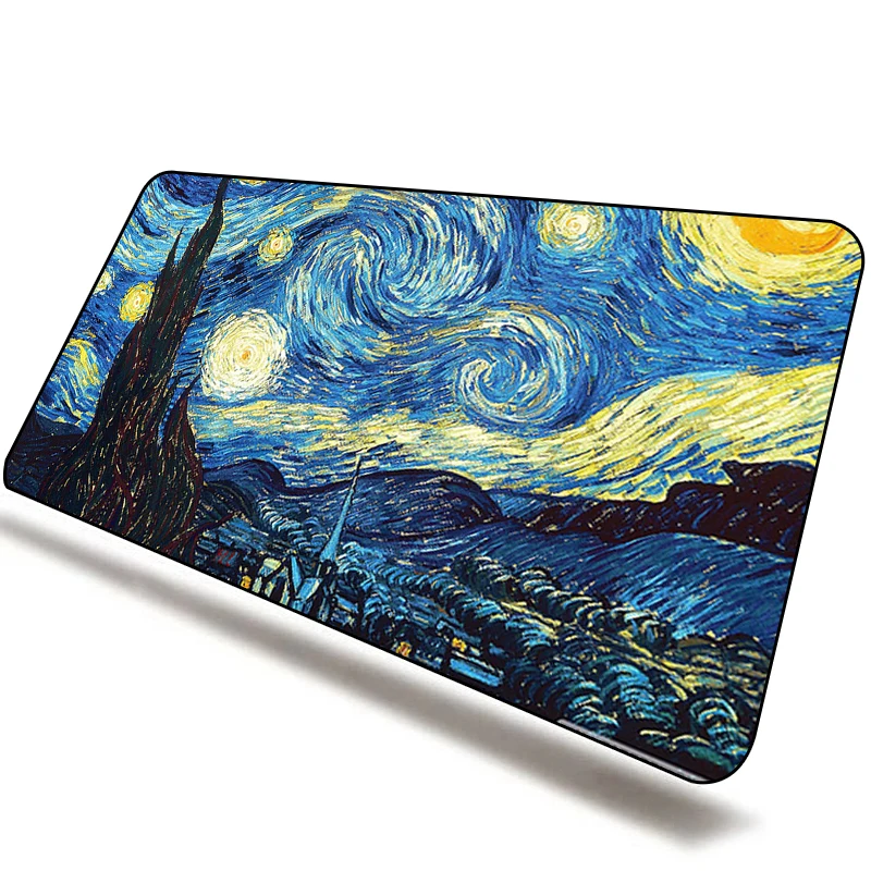 Van Gogh Mouse Pad Cartoon Non-slip Mat Large Pc Gamer Cabinet Keyboard Deskmat Design Gaming Accessories Computer Mousepad XXL