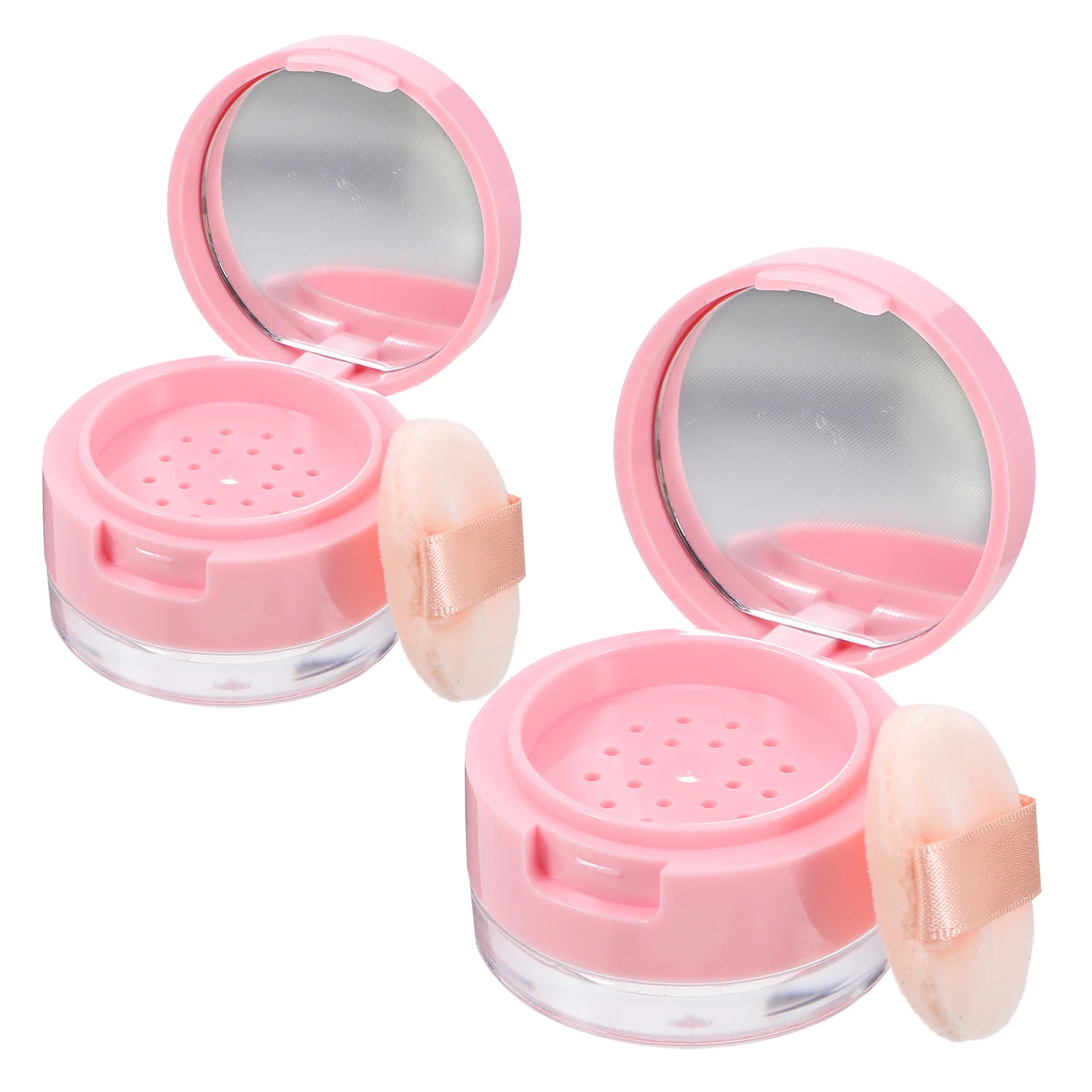 2 Sets Cream Eyeshadow Powder Box Makeup Boxes Loose Cases Portable Holder Pink Women Supply Women's