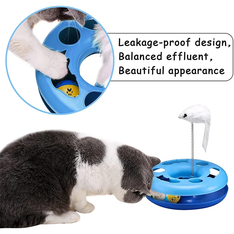 Funny Cat Toys for Indoor Cats Interactive Kitten Toys Roller Tracks with Catnip Spring Pet Toy with Exercise Balls Teaser Mouse