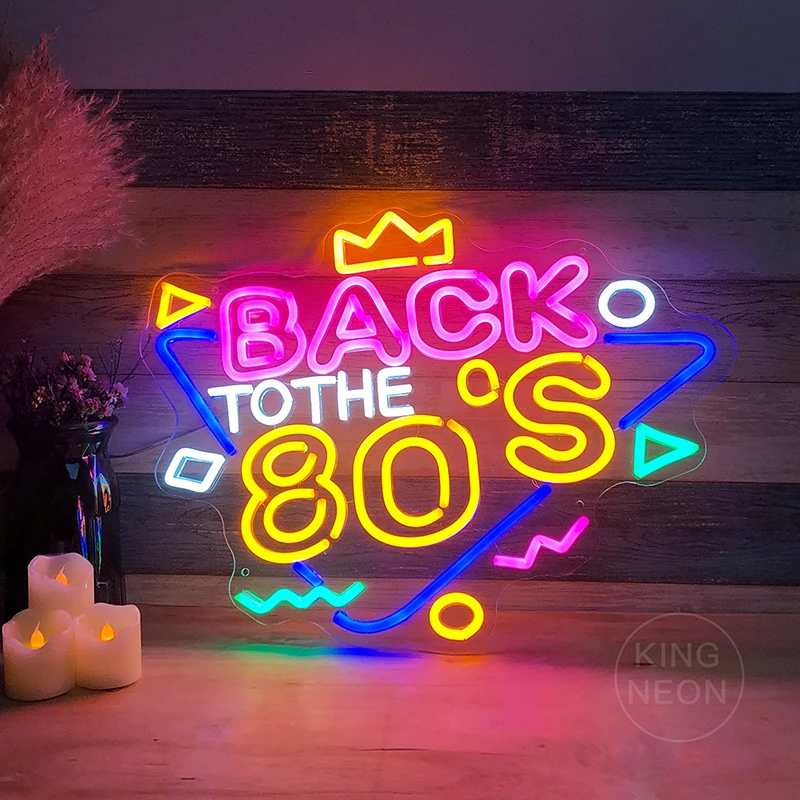 LED Back To The 80s Custom Neon Sign Vintage Wall Decor For Bar Beach Shop Restaurant Party Decorative Light