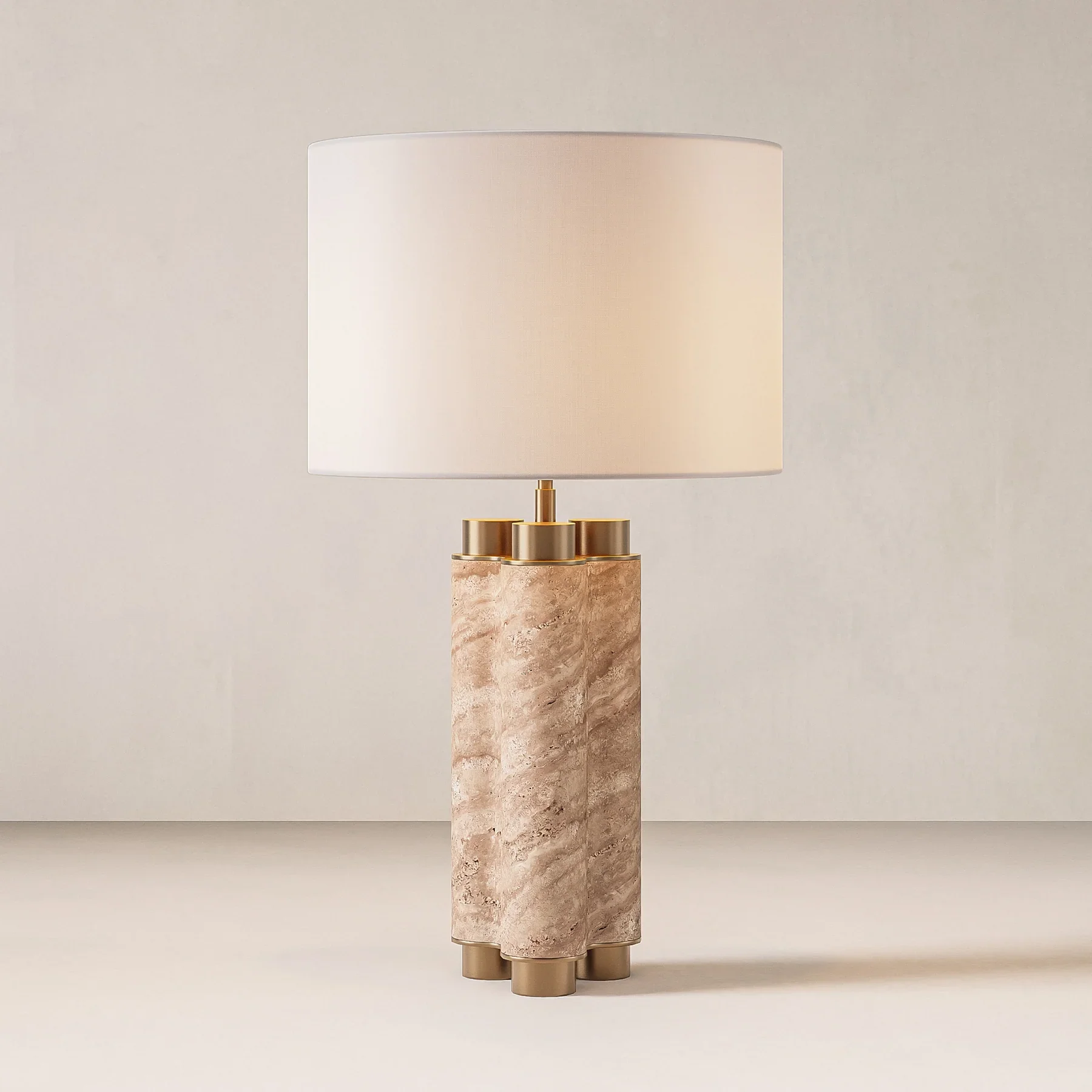 European Style Living Room Bedside Study Reading Room Desk Light Decorative Stone Luxury Natural Travertine Table Lamp