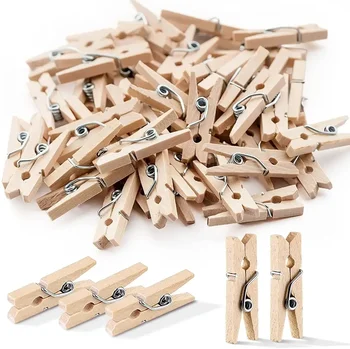 25/30/35/45mm Kleurrijke Houten Clips Natuurlijke Houten Klem Foto Clips Mini Wasknijpers voor DIY Fotopapier Peg Wasknijper Craft