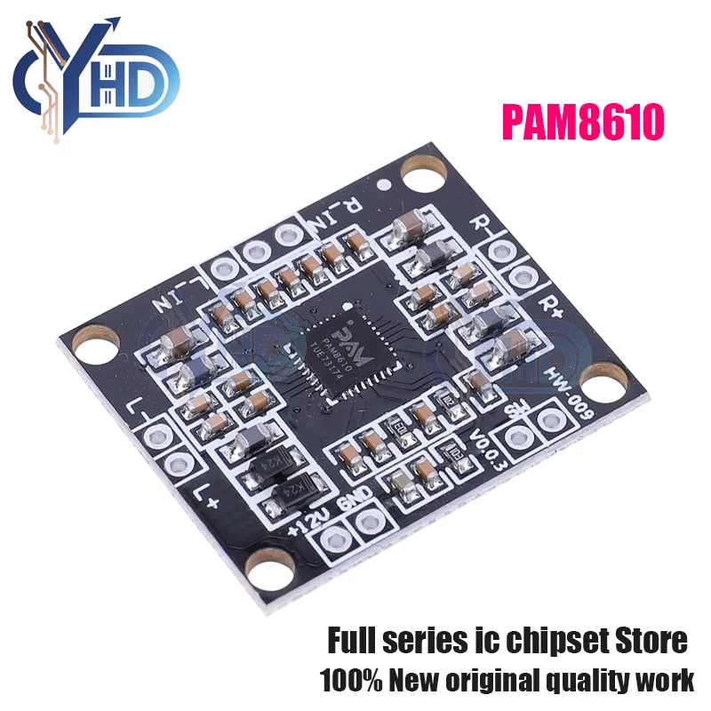 10-1 шт. PAM8610 плата цифрового аудиоусилителя 2x15 Вт модуль усилителя звука голоса класса D два канала DC7V-15V 10-1 шт. PAM8610 плата цифрового аудиоусилителя 2x15 Вт модуль усилителя звука голоса класса D два канала DC7V-15V
