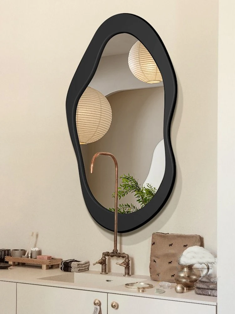 Irregular decorative washbasin irregular shaped artistic  minimalist dressing mirror, bathroom sink mirror, modern mirror