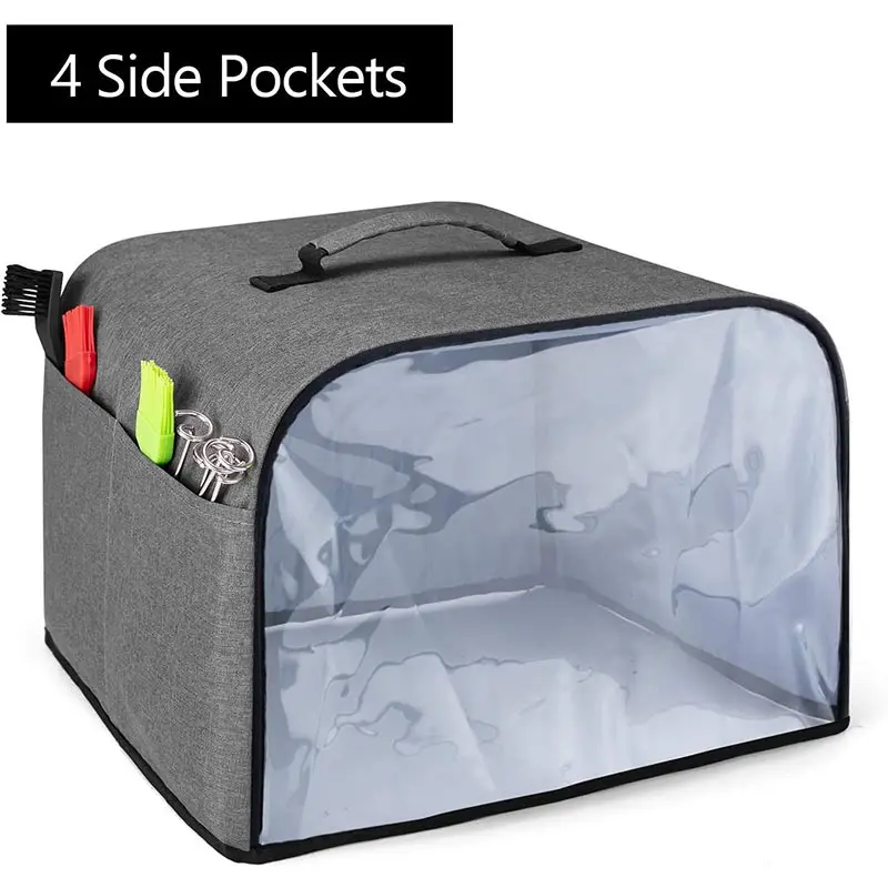 Durable Kitchen Dust Cover With Handle Storage Pockets,Air Fryer Hood Nylon Cap  Grill Household Bread Baking Toaster Cover