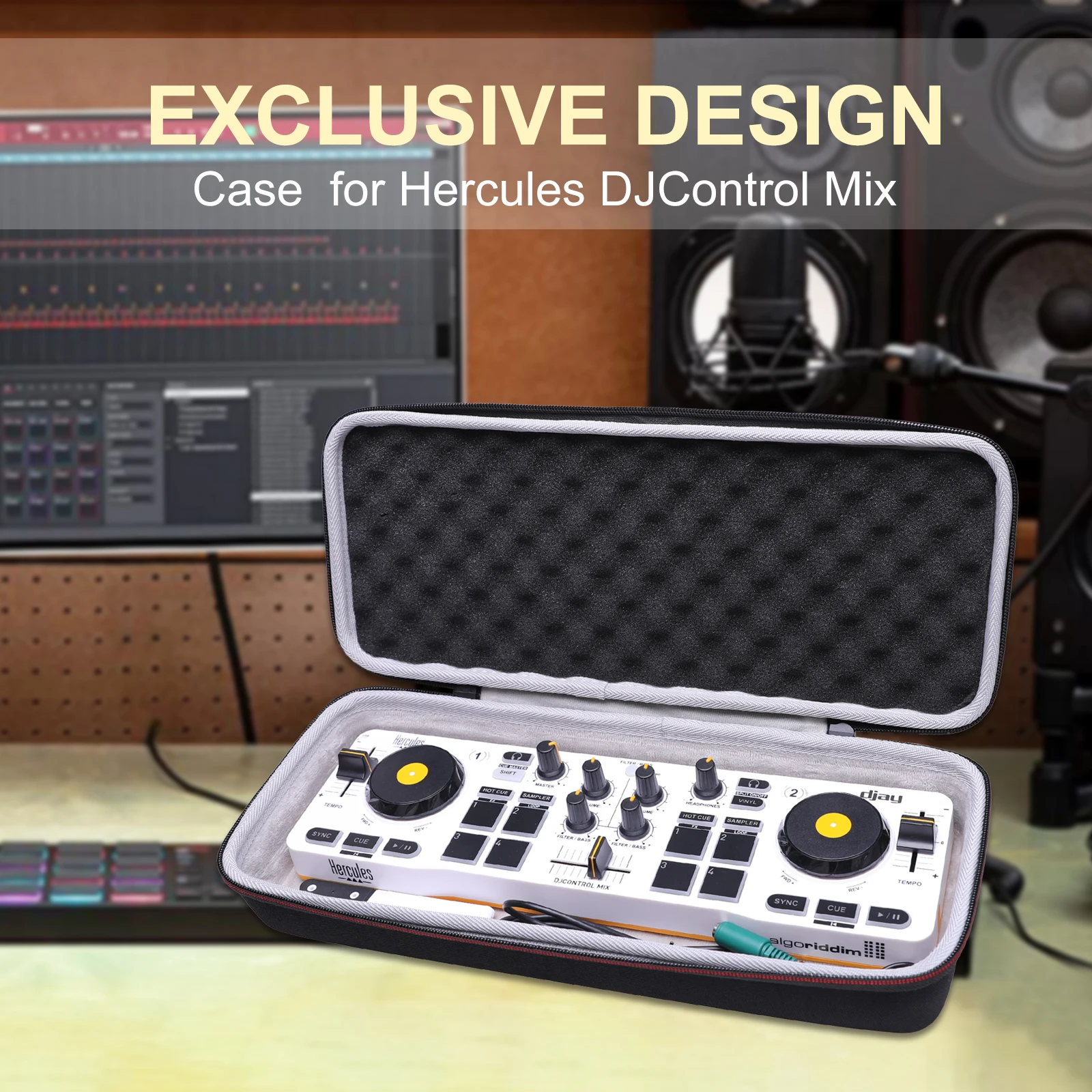 LTGEM OligHard Case for Hercules DJ Control, Mix & Hercules Starlight, Pocket USB DJ Equipment, Protective Carrying Storage Bag