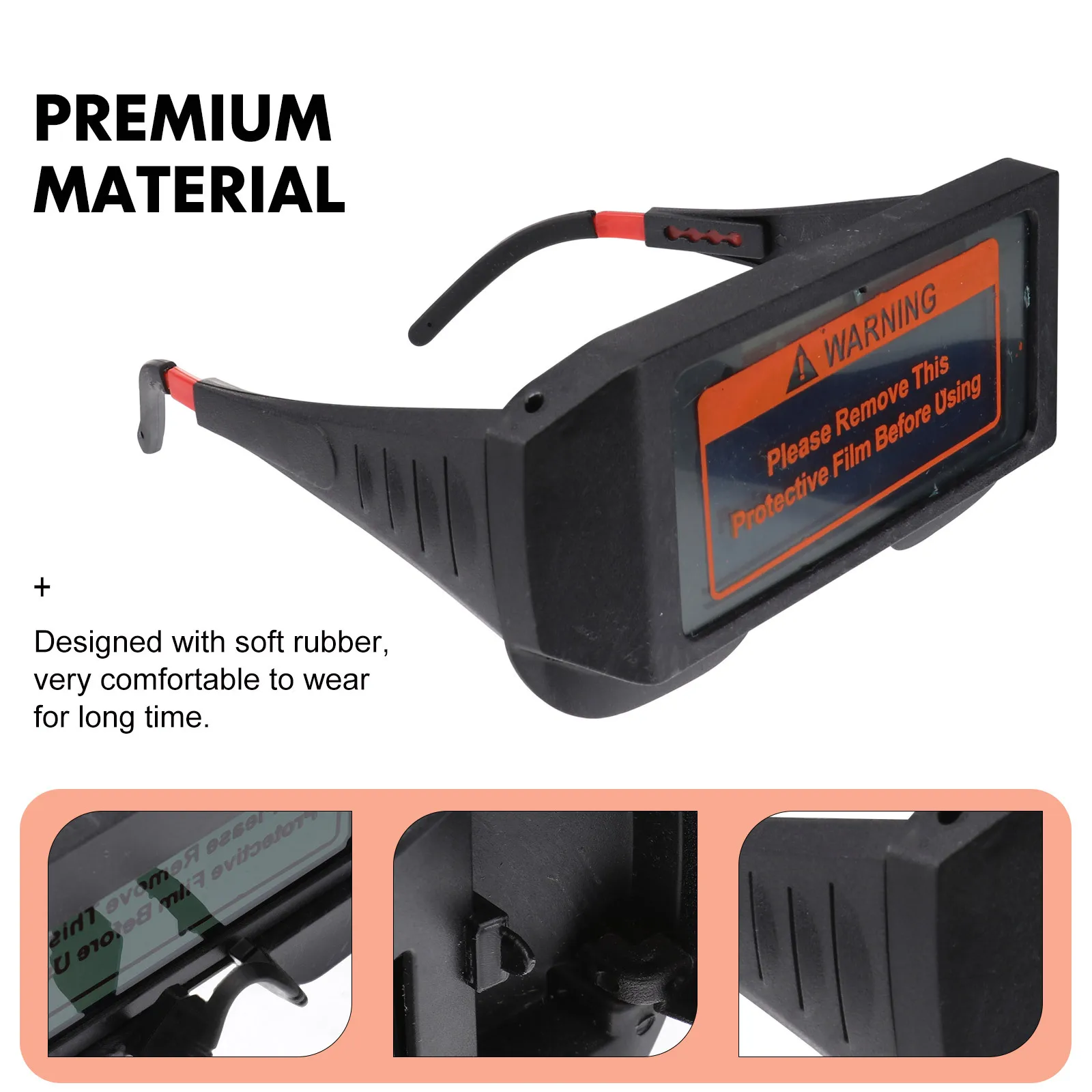 

Solar Auto Darkening Welding Goggles Adjustable Shade Anti Glare Uv Ir Radiation Protective PP Material Rubber Design