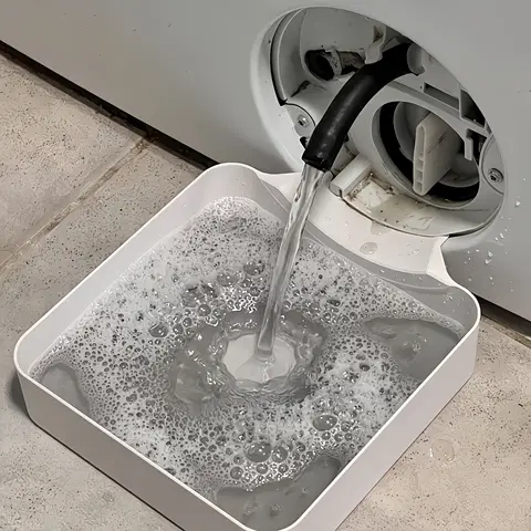 1 Washing Machine Drain Water Collection Tray, No Overflow, Lint Filter and Foreign Object Collection Drip Tray, Clean Laundry Room Water Collection Box