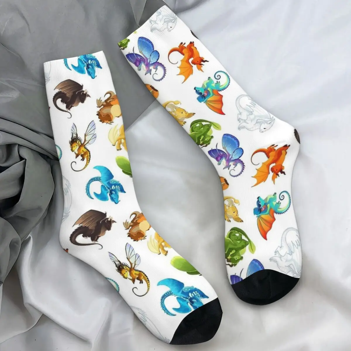 Носки Wings Of Fire Tsunami Glory And Sunny Dragon, осенние чулки, забавные женские и мужские мягкие носки, нескользящие носки с графическим рисунком для скалолазания