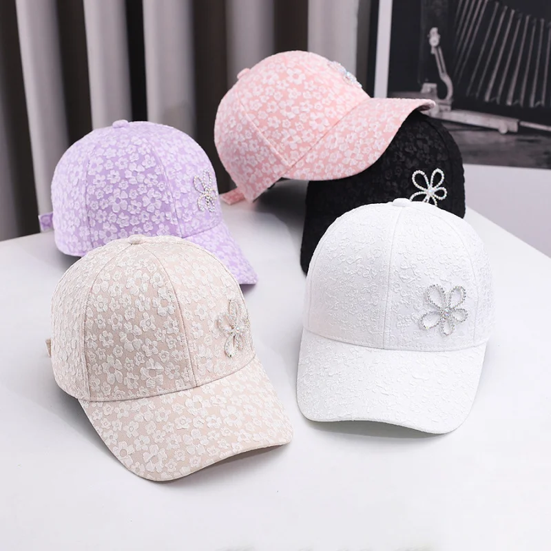 Spring Summer New Bubble Print Fashion Baseball Cap Versatile Face Slimming Breathable Duckbill Hat Outdoor Sunscreen Sun Shade
