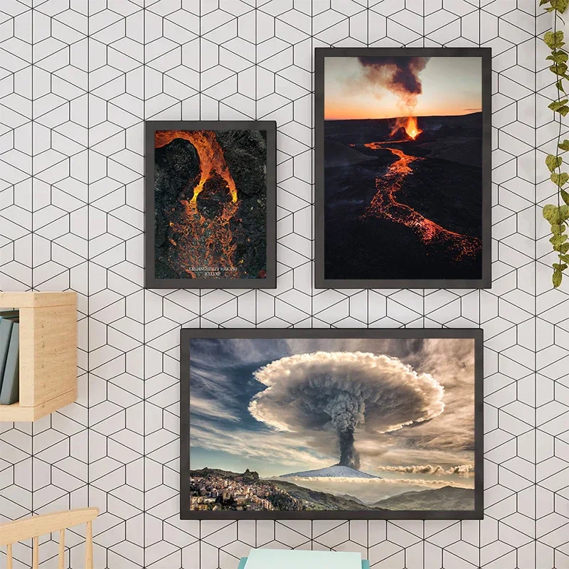 Affiche sur toile de l'éruption volcanique du Fujiyama, paysage naturel, art mural en magma, images pour salon, chambre à coucher, décoration moderne pour la maison