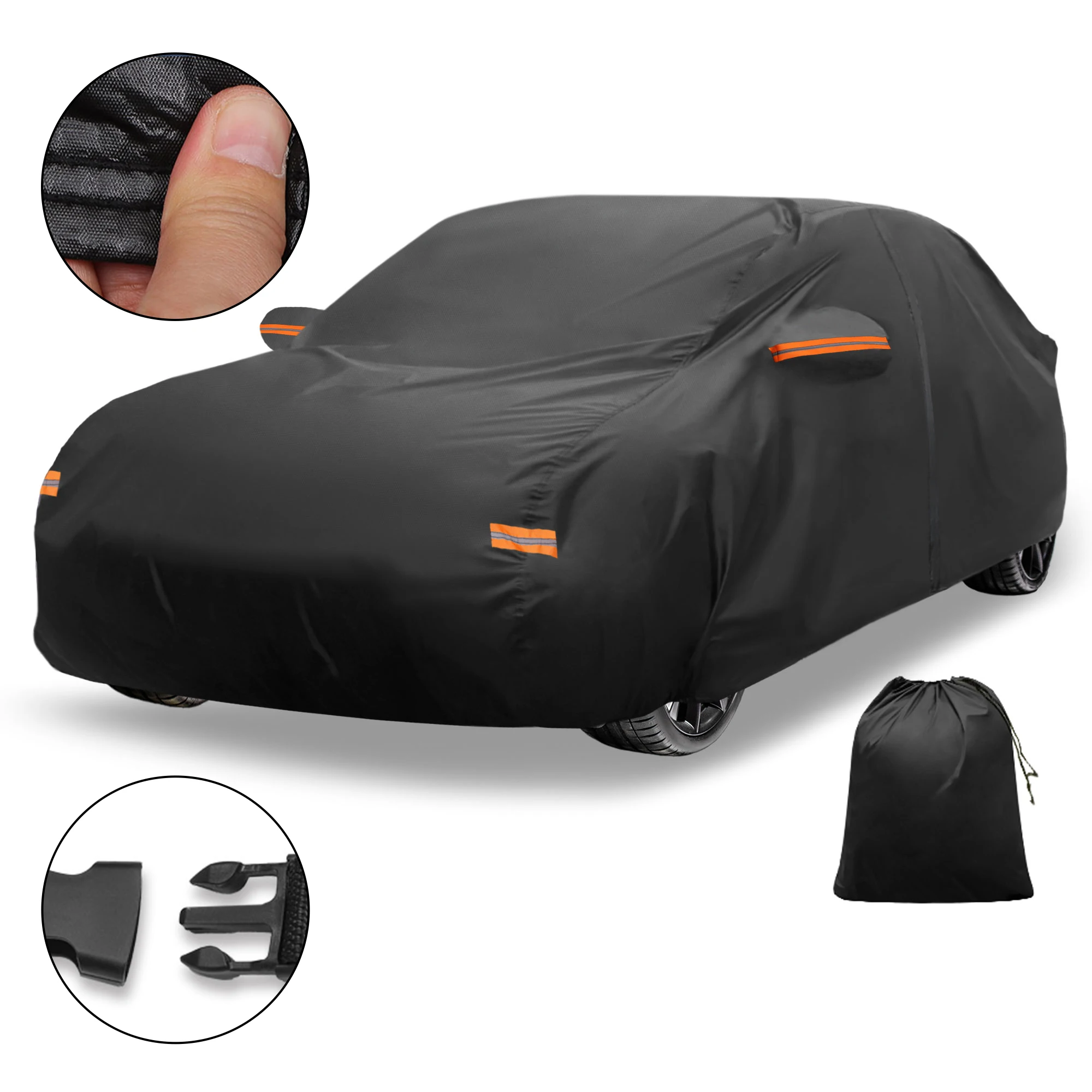 

Motoforti Car Cover Outdoor Waterproof Sun Rain Hail Protection with Left Side Door Zipper 210D-PU for Lexus LS Sedan