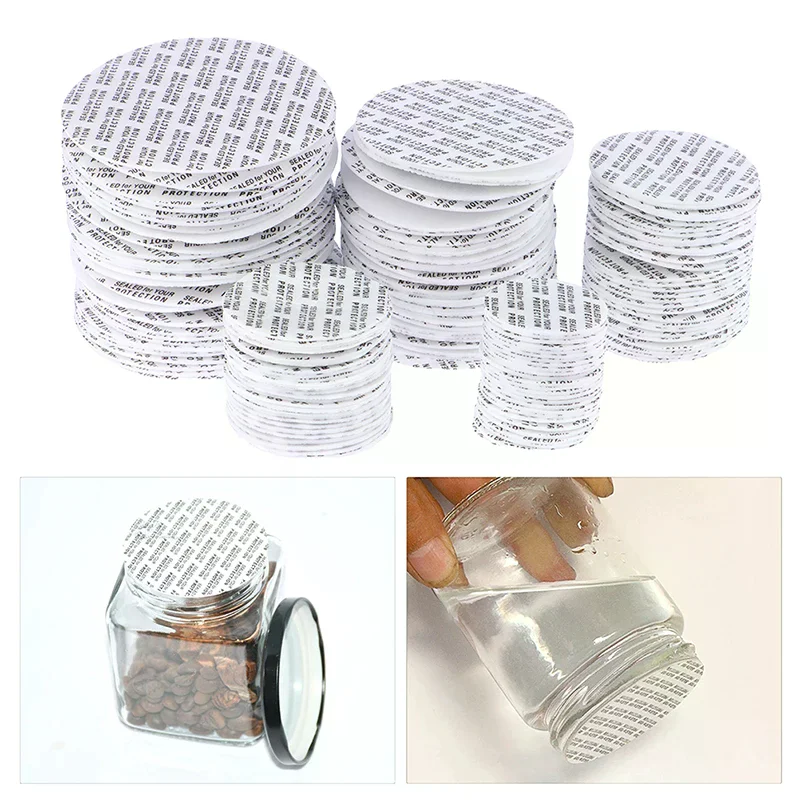 200Pcs Self-adhesive Foam Pressure Seal Cap Lining Tamper Resistant Seals Liner Cosmetic Jar Bottle 20MM-82MM No Leak