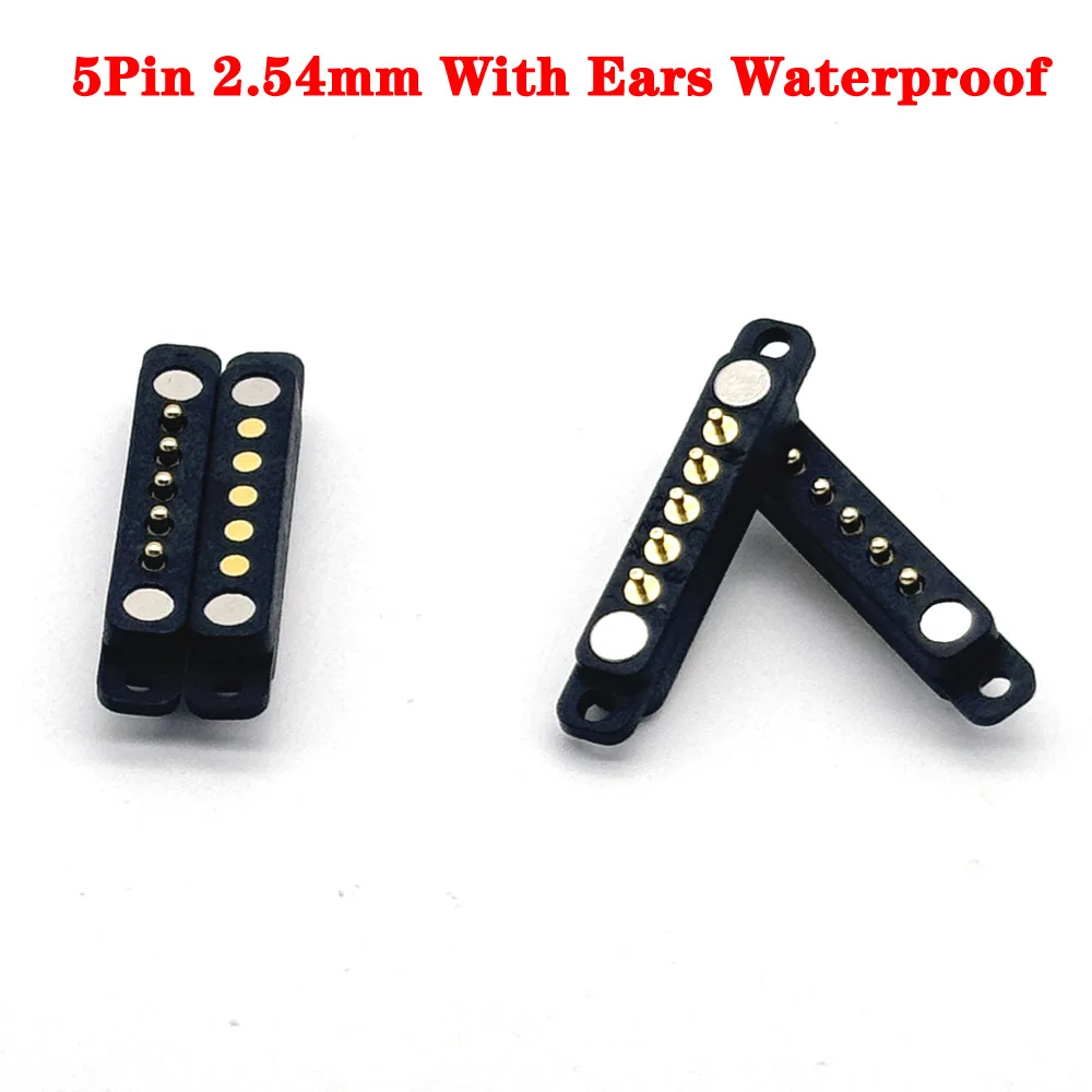 100Pair 5V 1A Magnetic Pogo Pin Connector 5Pin Pogopin Male Female 2.54mm Spring Loaded DC Magnet Connector Power Socket