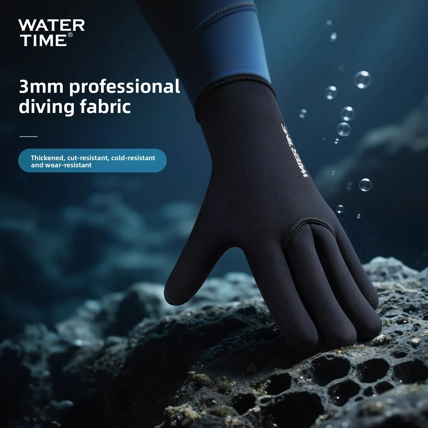 

WaterTime 3mm Thickened Diving Gloves, Super Elastic and Cold-proof Fit Wear-resistant Outdoor Underwater Sports Equipment