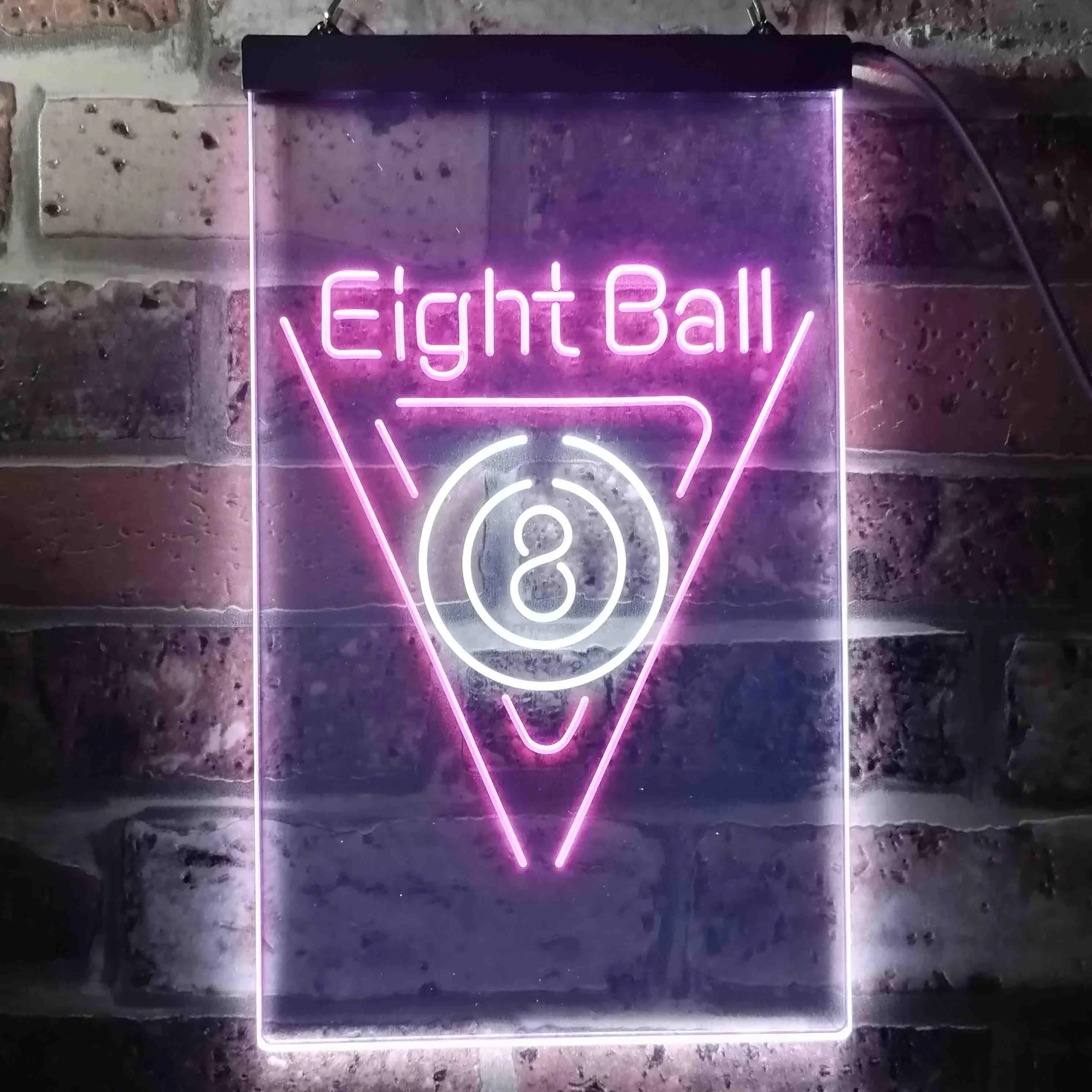 Eight Ball Billiards Pool Snooker Room Dual Color Led Neon Sign st6-i3395