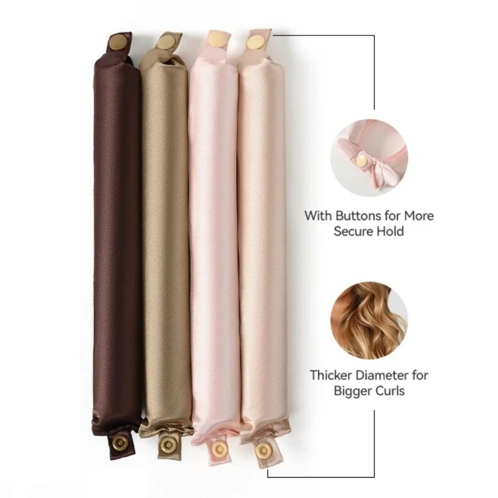 3/4Pcs Fashion Flexible No Heat Hair Curlers 3cm Thick Headband Curling Headband DIY Heatless Satin Curling Rod Sleeping