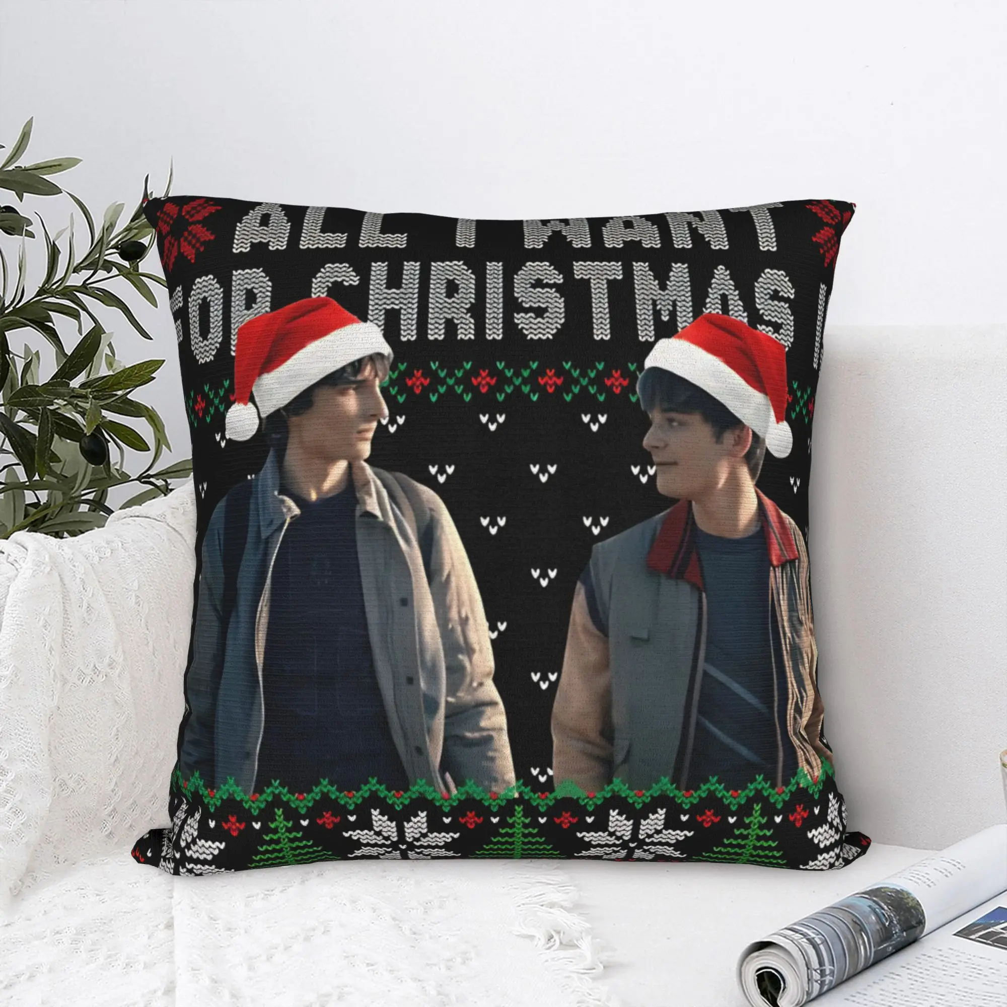 All I Want For Christmas Is Byler Endgame  Finns Wolfhards   Throw Pillow Cover Cushions for Sofa  Funny Pillowcover Home Decor