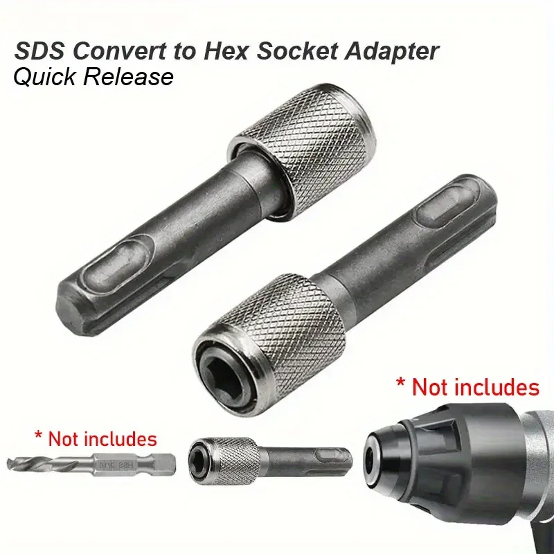 2pcs Premium SDS Socket Adapter Hex Shank Screwdriver Holder Drill Bits Adapter Converter Versatile Hand Drill Accessory