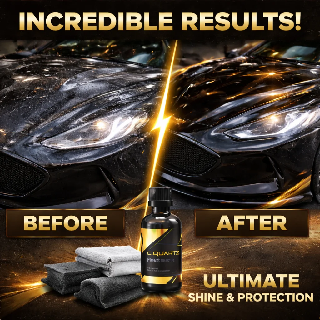 CQuartz Finest Reserve Ceramic Coating Kit – Professional Grade Paint Protection, High Gloss Finish, Extreme Hydrophobic