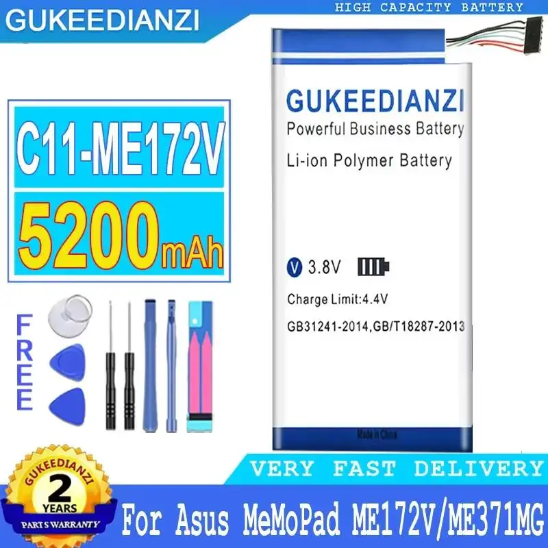 

Tablet Battery C11-ME172V 5200mAh For Asus Memo Pad 7 ME172V K004 ME172 ME172-GY08 ME371 ME371MG