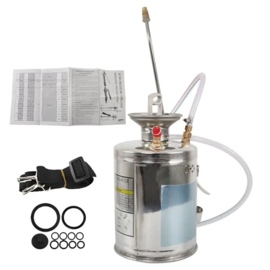 

Heavy Duty Stainless Steel Sprayer 1 Gallon Pump Sprayer 4L Stainless Hand Pump Sprayer for Lawn Garden Watering Floor Cleaning