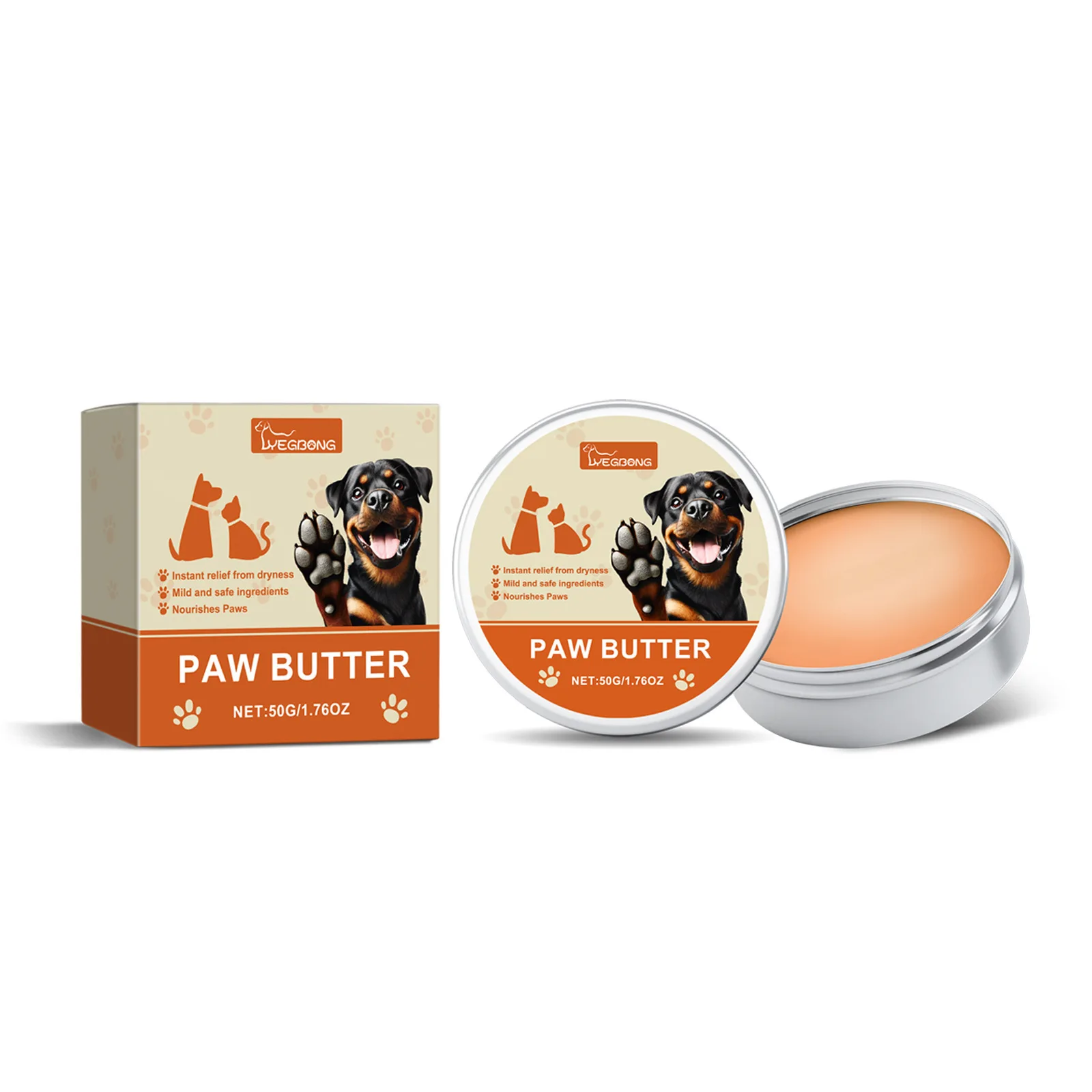 Pet Paw Nose Cream Foot Moisturizer Prevent Crack Repair Dry Noses Paws Sooth Protector Foot Ointment Lick Safe Pet Foot Cream