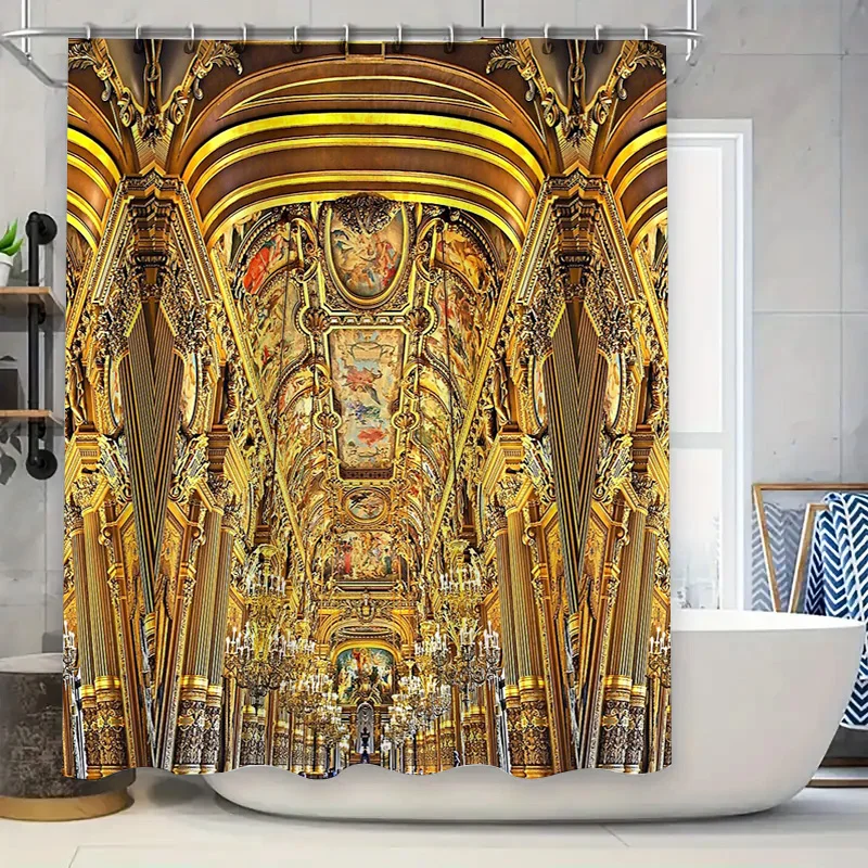 

Gothic Baroque Shower Curtain Renaissance Biblical Art Decor Vintage Luxury Washroom Backdrop