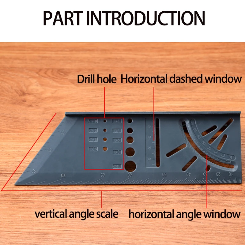 Imagem -04 - Carpintaria Medidor Régua 3d Mitre Ângulo de Medição Praça Medida Ferramenta 45 Graus e 90 Graus com Lápis Carpinteiro Nova Chegada