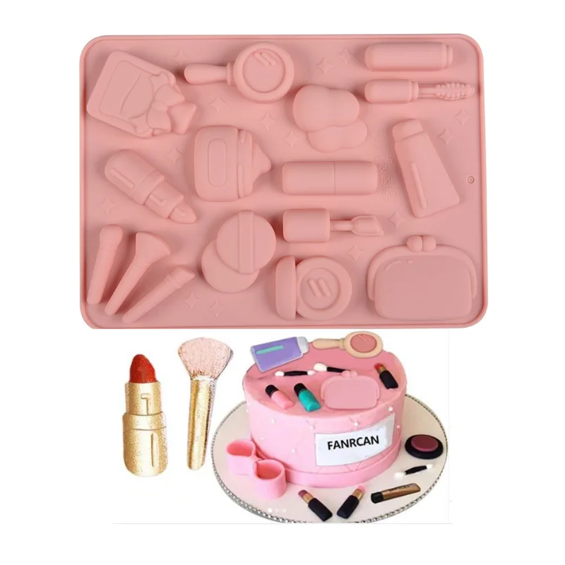 Cake Tools Great Quality Make Up Silicone Mould Lipstick Perfume Sugar Craft Fondant Cake Decorating Mould Baking Tool DIY