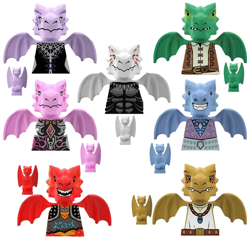 DY545 أنيمي ألعاب الكرتون لعبة الطوب الدمى التنين الوليد القرون الوسطى التنين فرسان الجنود ووريورز اللبنات الاطفال اللعب الهدايا #1