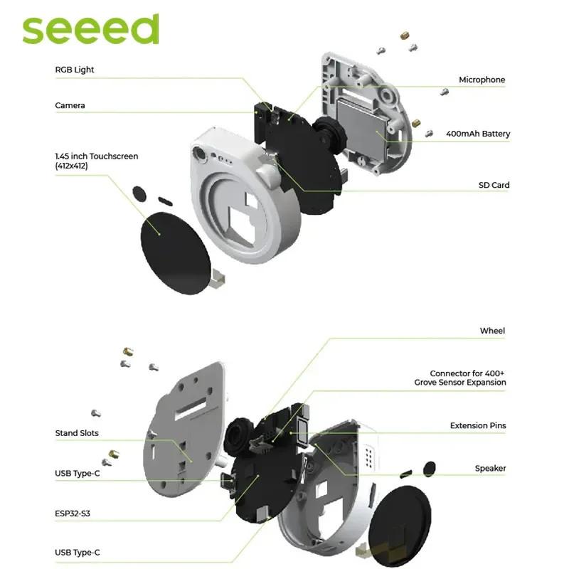 Seeed SenseCAP Watcher W1-B Caja blanca: el agente físico de la IA para los espacios más inteligentes