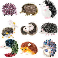 Enamel Hedgehog Brooches for Women Unisex Small Animal Pins Banquet Party Backpack Gifts Jewelry Accessories
