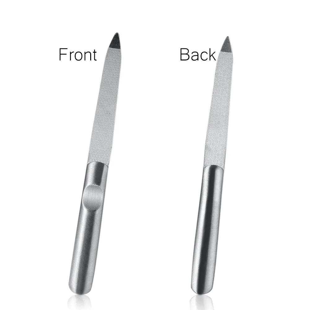 1pc Lime A Ongle Nail Filer lixa De Unha Double-sided Concave Convex Nail File Pilnik With Non-slip Handle Manicure Tool