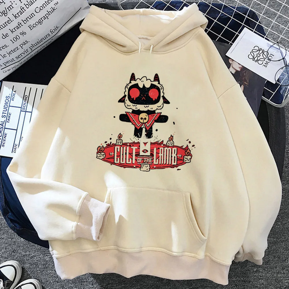 Cult of the Lamb hoodie winter Japanese modern style soft fabric pattern girl pullover comfortable winter anime elegant